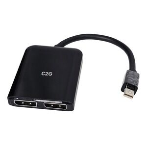 C2G‎ 54290 Mini DisplayPort To Dual DisplayPort MST Hub Adapter Splitter Black